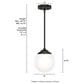 Hunter Hepburn 1-Light Mini Pendant in Matte Black, , large
