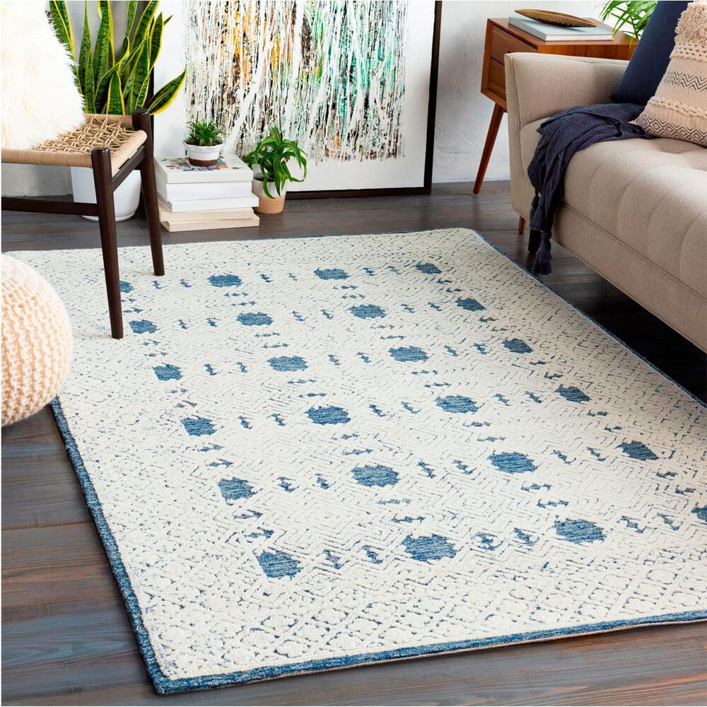 Surya Louvre Dark Blue, Cream and Pale Blue 10&#39; x 14&#39; Area Rug, , large