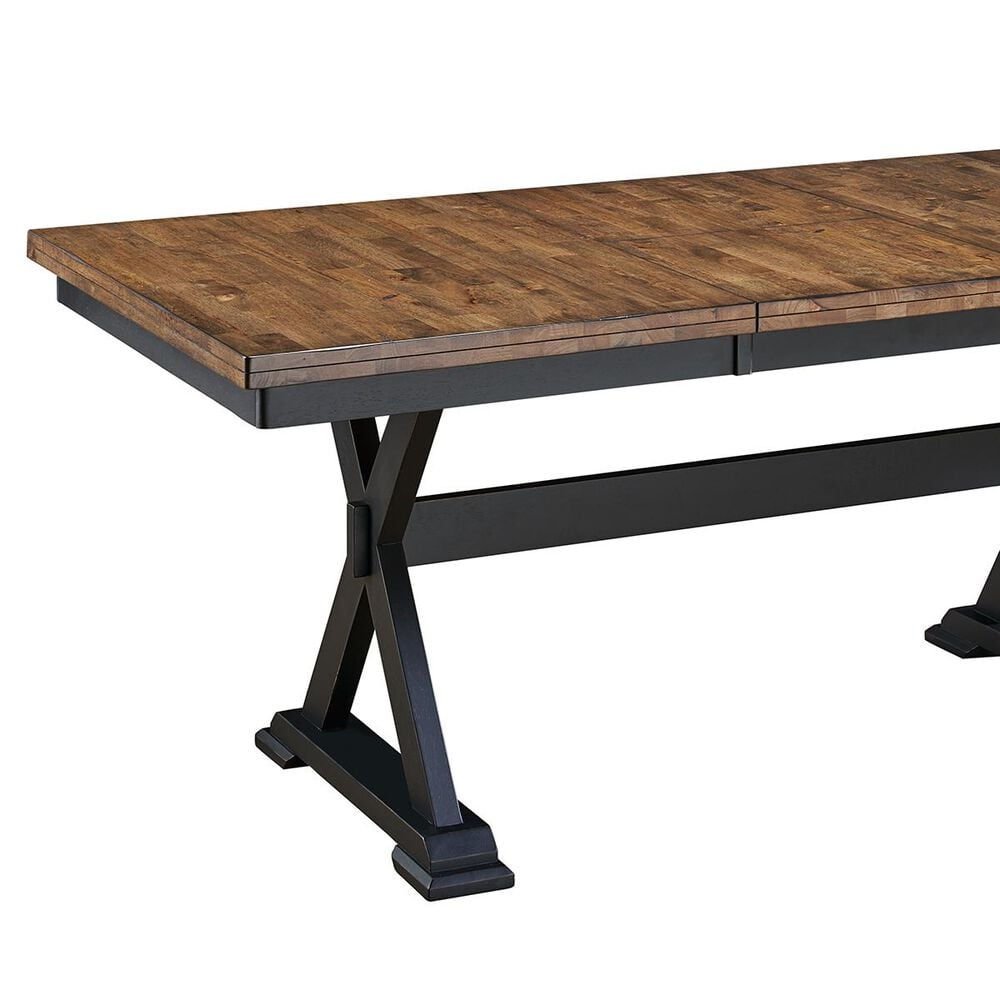 A-America Stone Creek Trestle Dining Table in Chicory and Slate Black - Table Only, , large