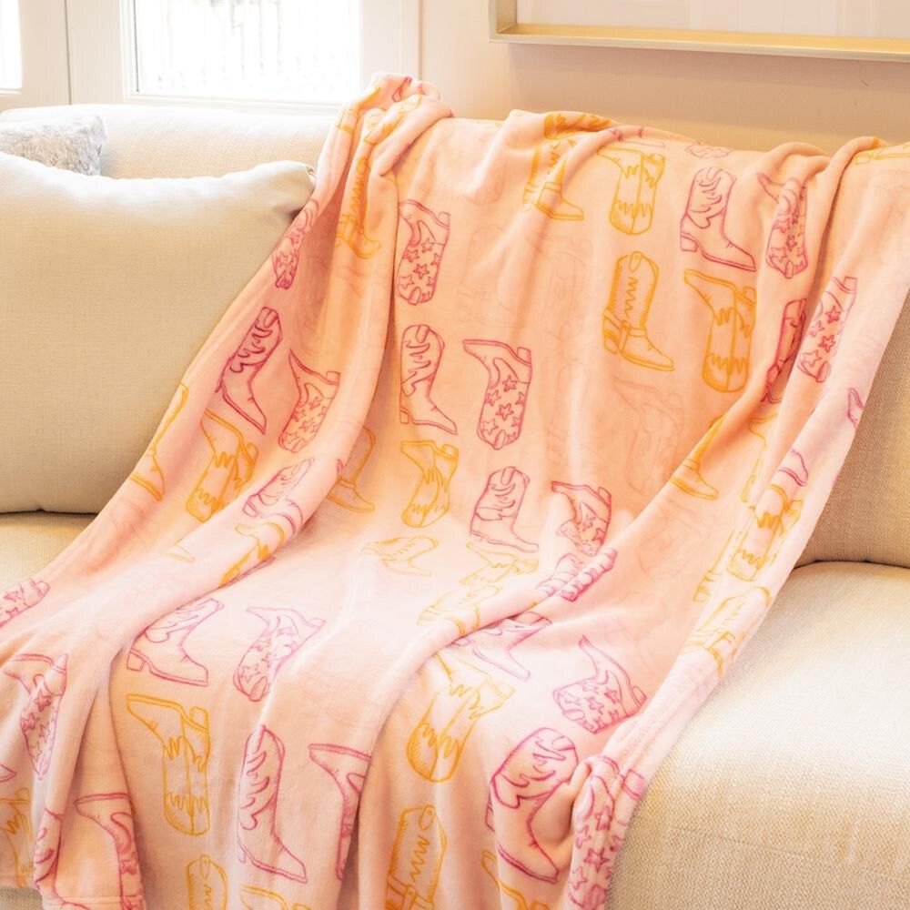 The Royal Standard 50&quot; x 60&quot; Cowgirl Walk Throw in Pink and Orange, , large