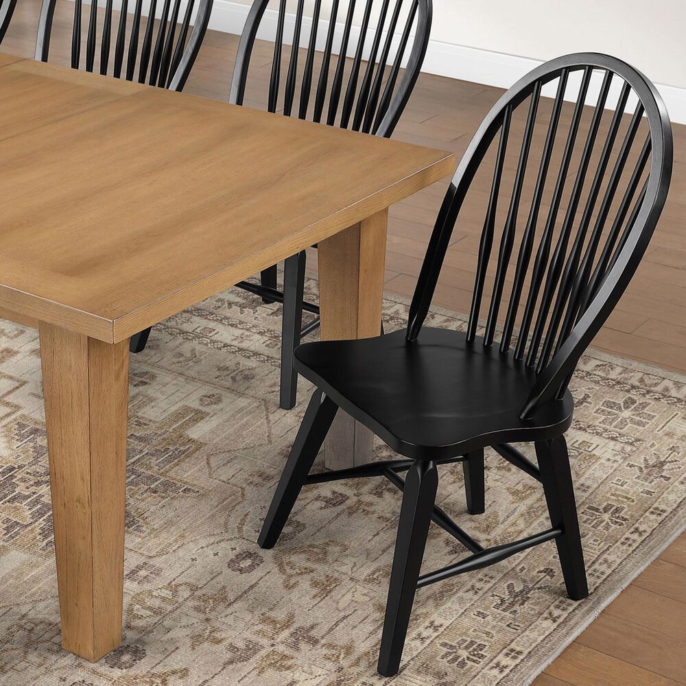 Crystal City Sommerset 7-Piece Rectangular Dining Set in Natural Oak and Black, , large