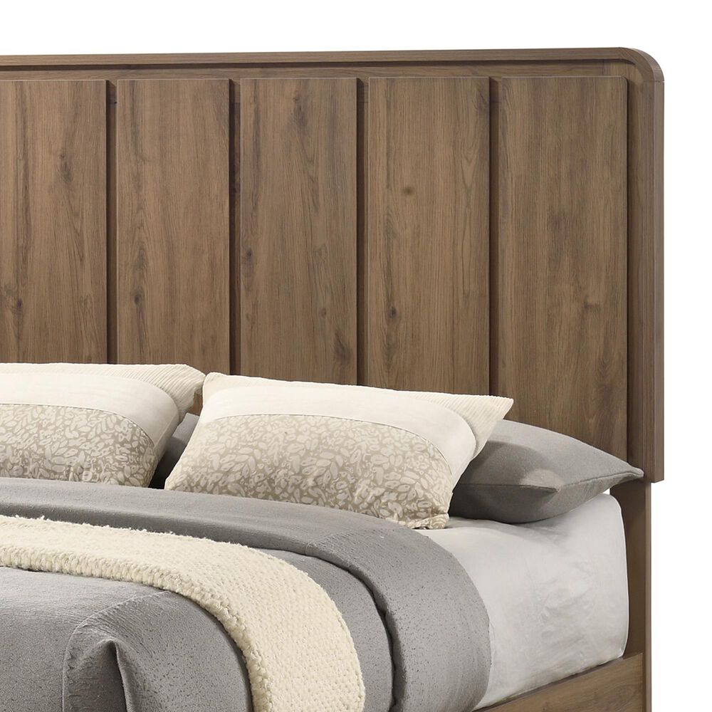 Crown Mark Nyomi King Panel Bed in Light Brown, , large