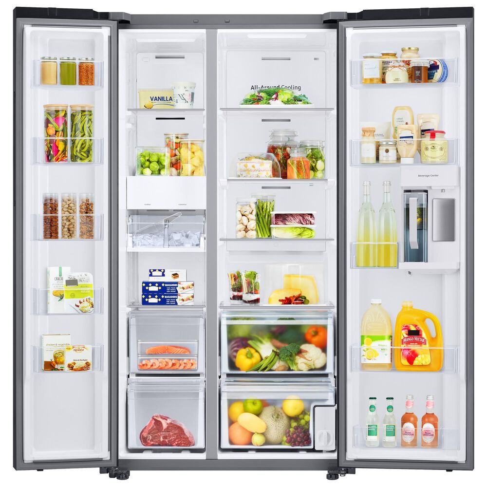 Samsung Bespoke Bespoke Counter Depth Side-by-Side Refrigerator &#40;23 cu. ft.&#41; with Beverage Center In Fingerprint Resistant Stainless Steel, , large