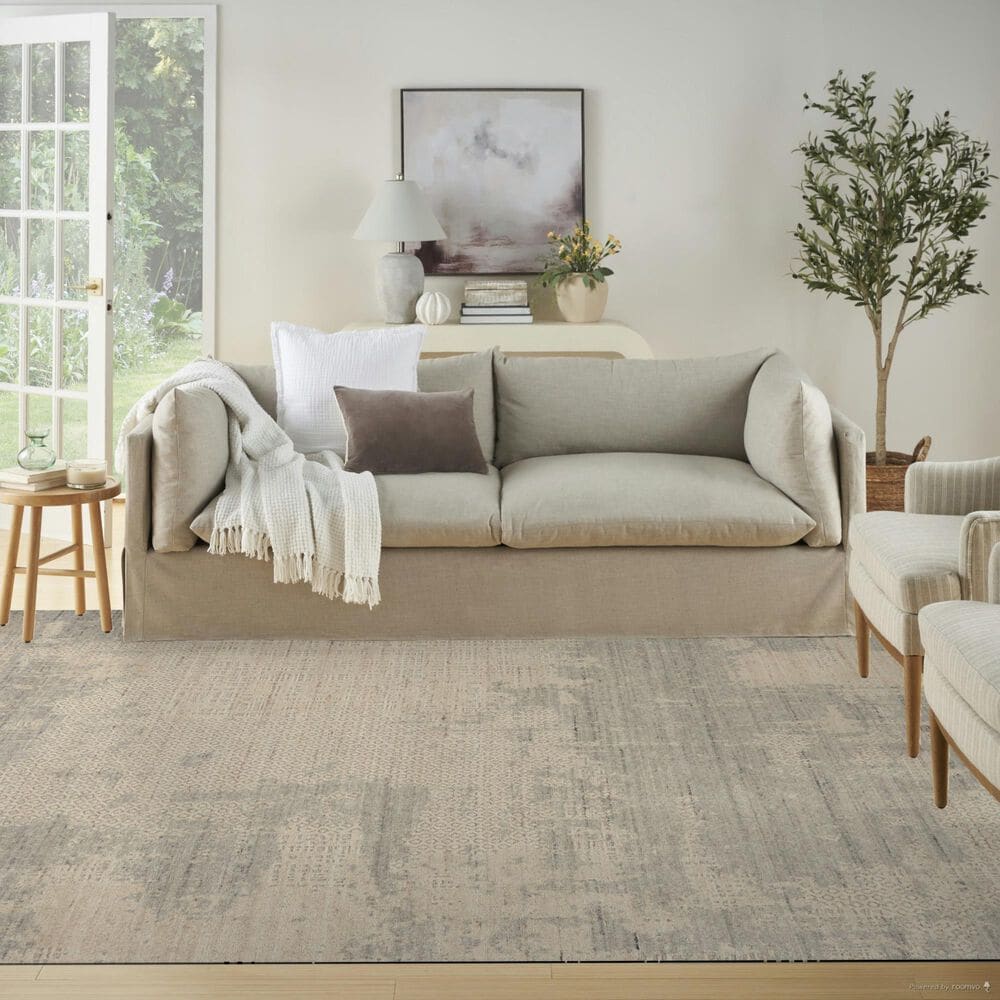 Nourison Harmony 7&#39;9&quot; x 9&#39;9&quot; Ivory and Grey Area Rug, , large