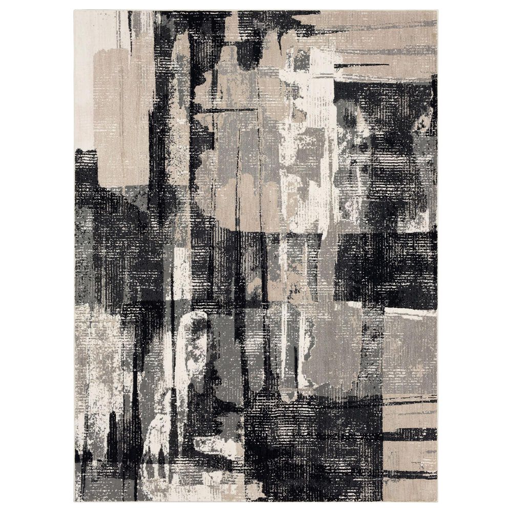 Karastan Epiphany Brush Strokes 2"4" x 7"10" Soot Runner, , large
