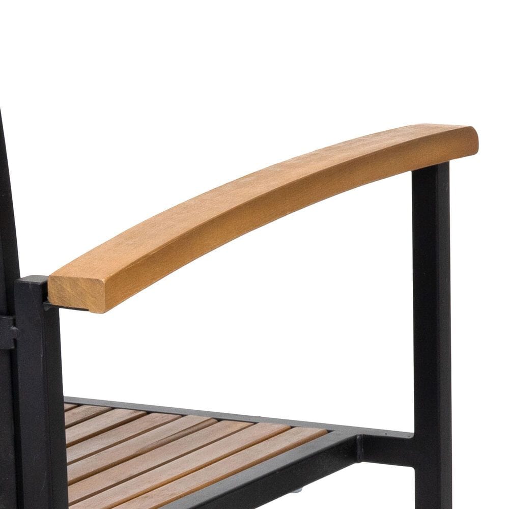 Hearth and Haven Bridget Outdoor Dining Chair in Teak and Black &#40;Set of 2&#41;, , large