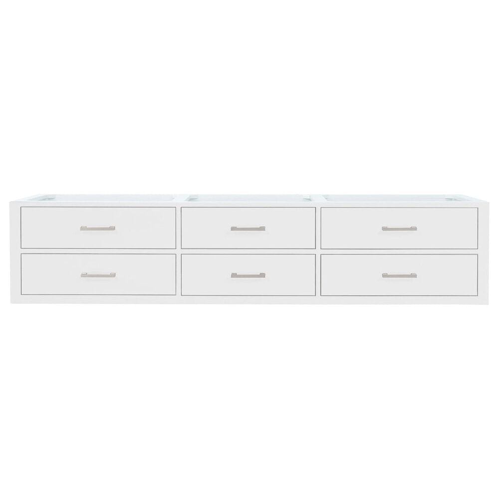 Lexora Home Castor 84" Double Bathroom Vanity in White with 2 cm White Carrara Marble Top and Rectangular Sinks, , large