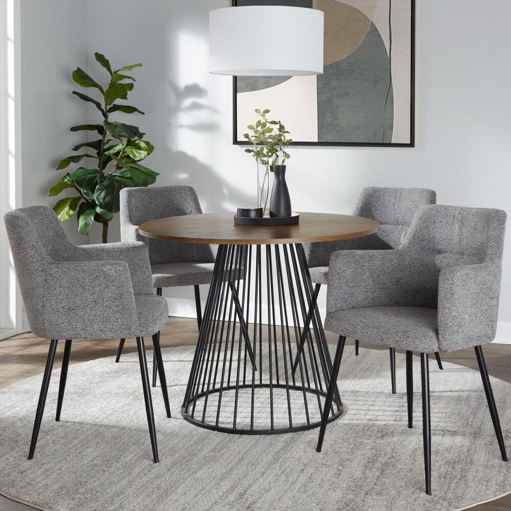 LumiSource Canary Dining Table in Black and Walnut - Table Only, , large