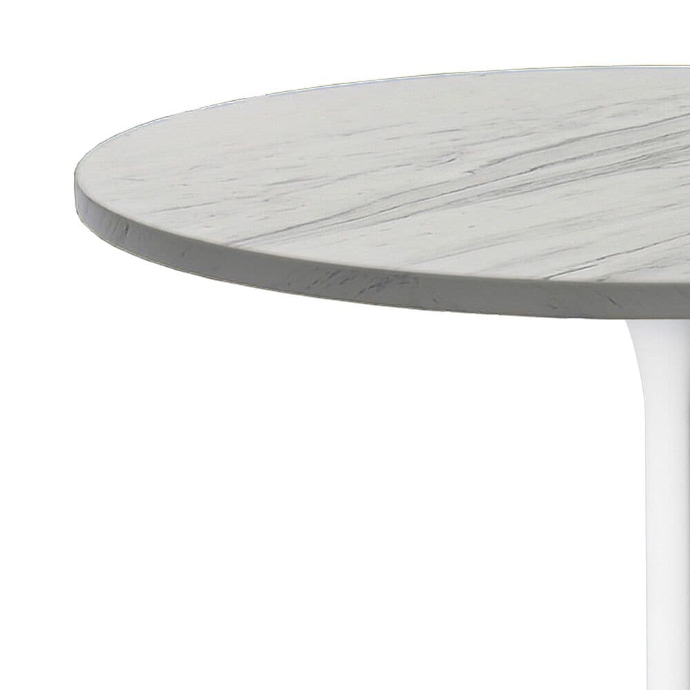 Leisuremod Verve 27&quot; Round Bar Height Dining Table with Resin Top in White - Table Only, , large