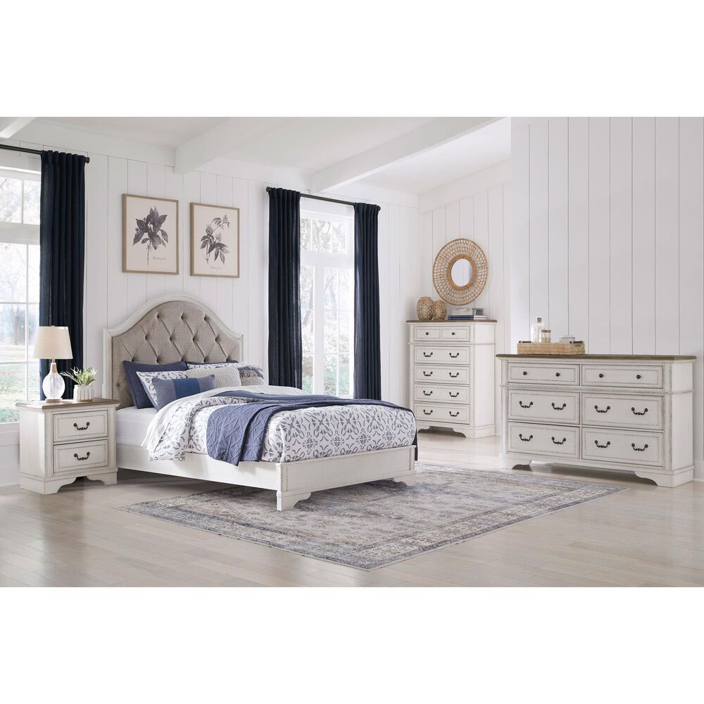 Ashley Blendon 6-Drawer Dresser in Chipped White and Brown, , large