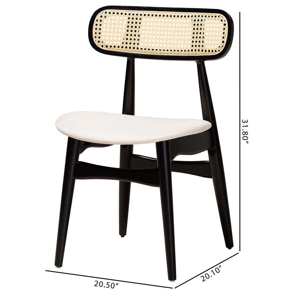 Baxton Studio Tarana Side Chair in Black and Light Brown (Set of 2), , large