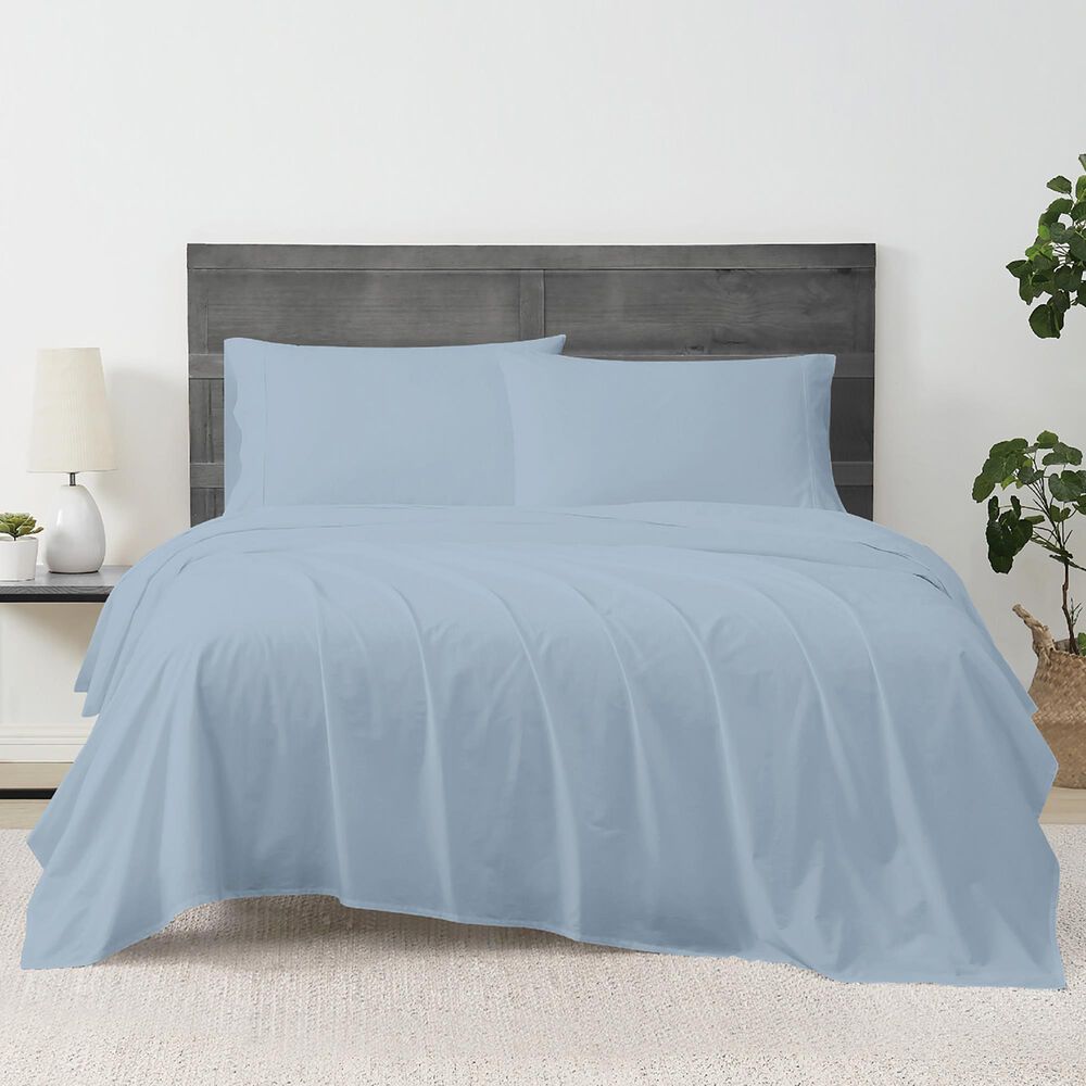 Pem America Cannon Solid Percale 4-Piece Full Sheet Set in Light Blue, , large