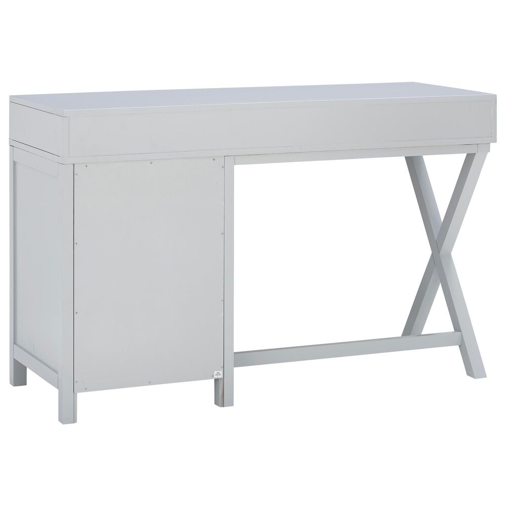 Linon Home Decor Peggy Side Storage Desk in Grey, , large
