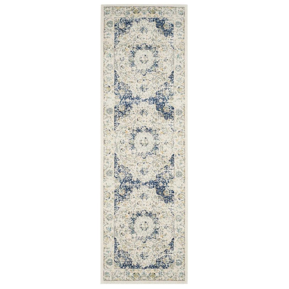 Safavieh Evoke EVK220C 2&#39;2&quot; x 9&#39; Ivory and Blue Runner, , large