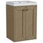 James Martin Vanities Chianti 20" Single Bathroom Vanity in Walnut Whisper and Brushed Nickel with 2 cm White Glossy Composite Stone Top and Rectangular Sink, , large