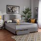 Baxton Studio Netti Queen Storage Bed with Light Grey Upholstered in Black, , large
