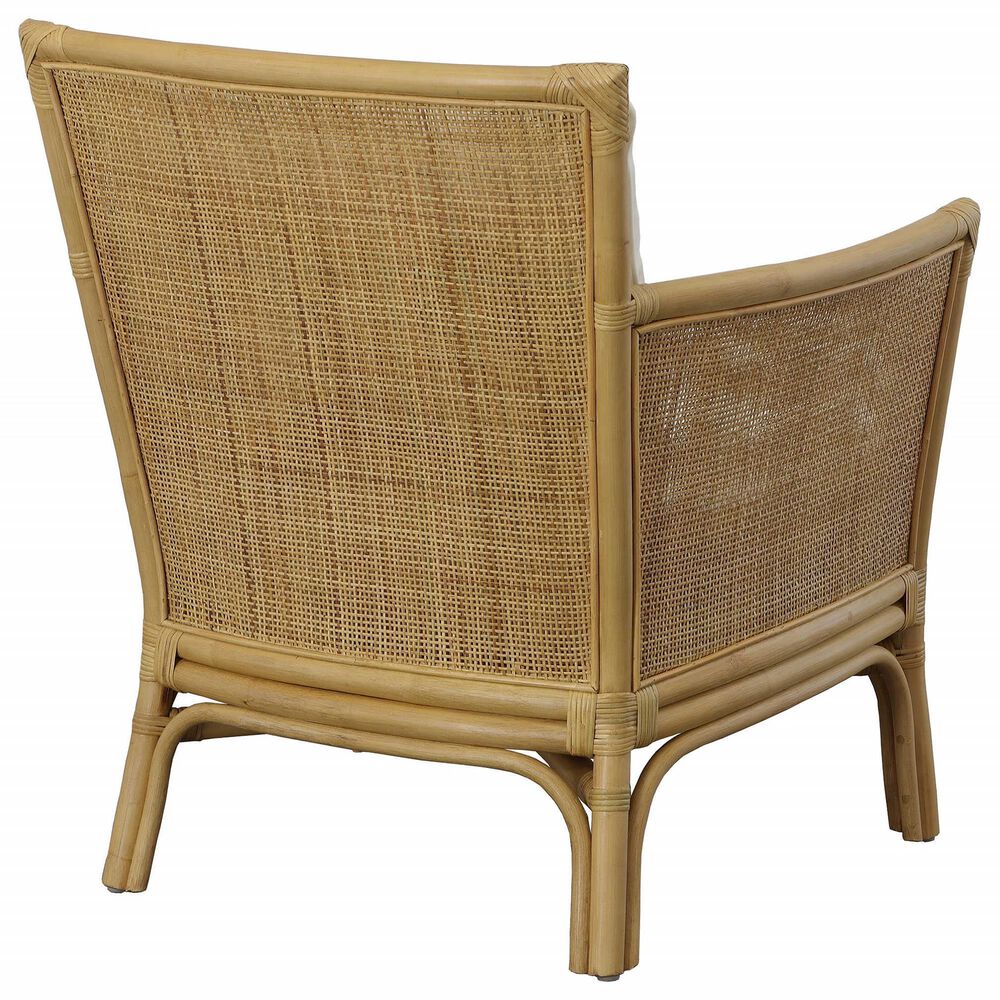 Uttermost Pacific Arm Chair with White Cushion in Natural, , large