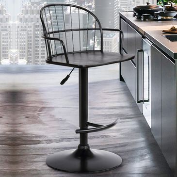 Blue River Edward Adjustable Barstool in Black, , large