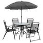 Flash Furniture Nantucket 6-Piece Patio Garden Set in Black, , large