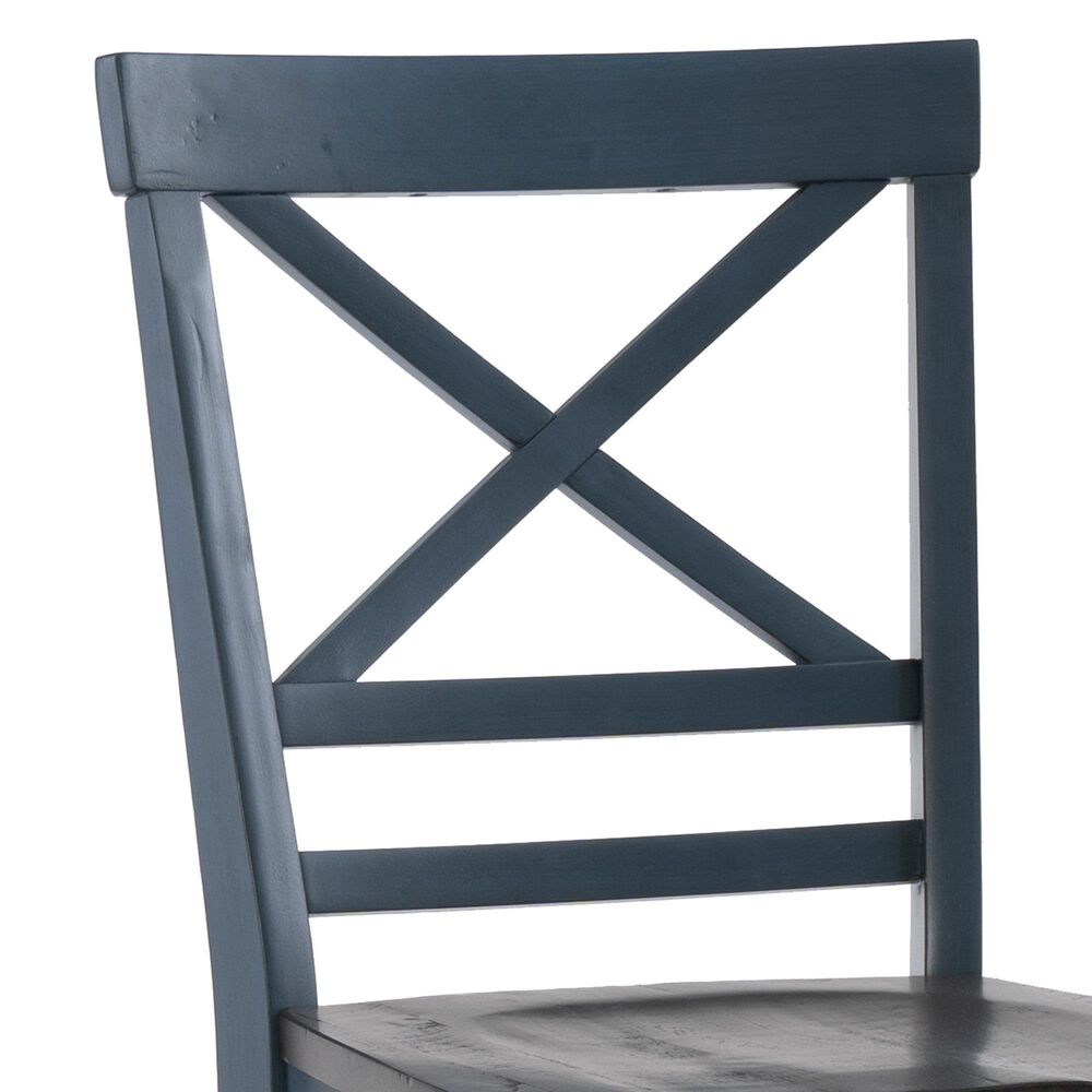 Linon Home Decor Aliza Counter Stool in Blue and Dark Grey (Set of 2), , large
