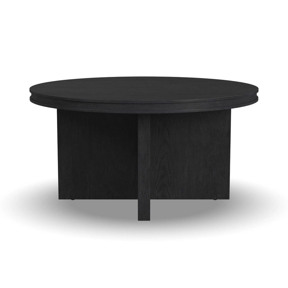 Flexsteel Waterfall Round Coffe Table in Ebony, , large