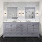 Lexora Home Dukes 80" Double Bathroom Vanity in Dark grey with 2 cm White Quartz Top and Rectangular Sinks, , large