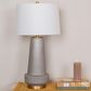 Creative Coop Bernadette Ribbed Glass Table Lamp in Gray, , large