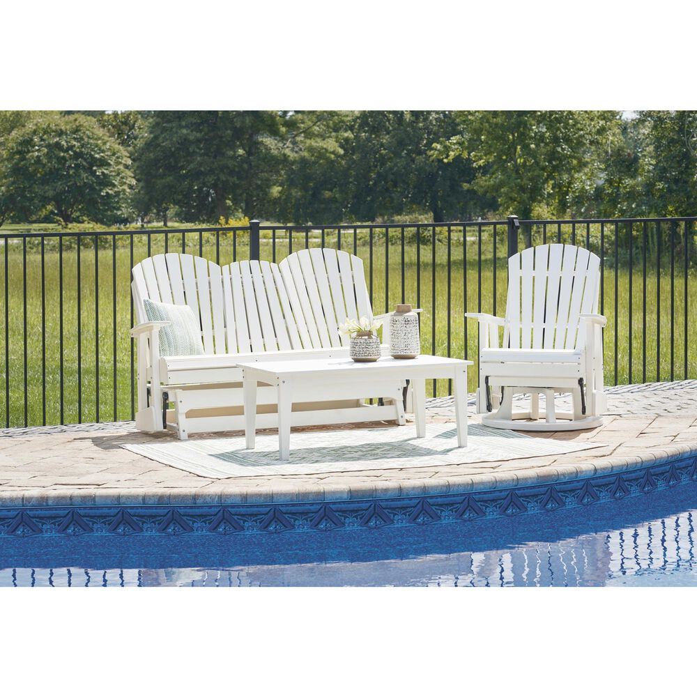 Ashley Hyland Wave Patio Rectangular Coffee Table in Bright White, , large