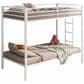 Pacific Landing Alevera Twin Over Twin Bunk Bed with Ladder in Matte White, , large
