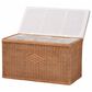 Baxton Studio Eamon Storage Bench with Brown Rattan in Cream, , large