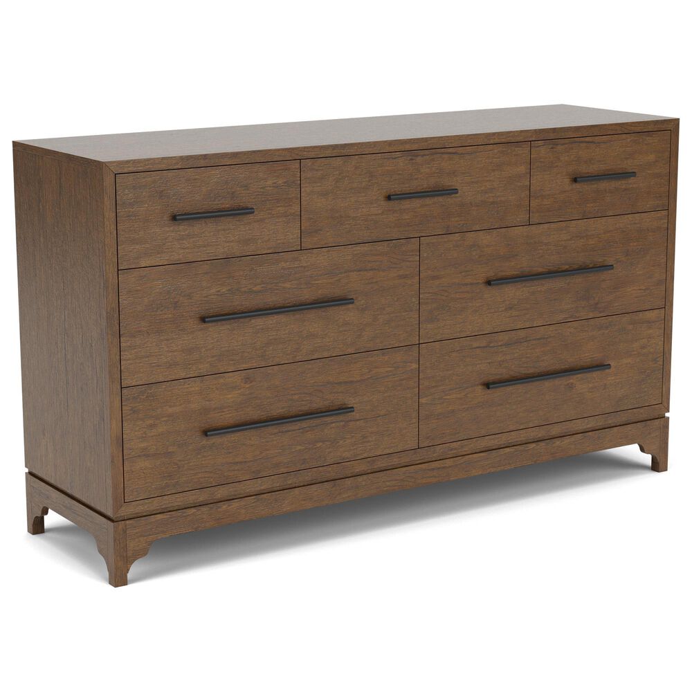 Riverside Furniture Calhoun 4-Piece King Panel Bedroom Set in Whiskey Oak, , large