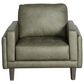 Chateau d"Ax 4-Piece Stationary Leather Living Room Set in Olive Green, , large