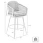 Blue River Rhodes Patio Swivel Counter Height Bar Stool with Light Gray Rope in Aluminum, , large