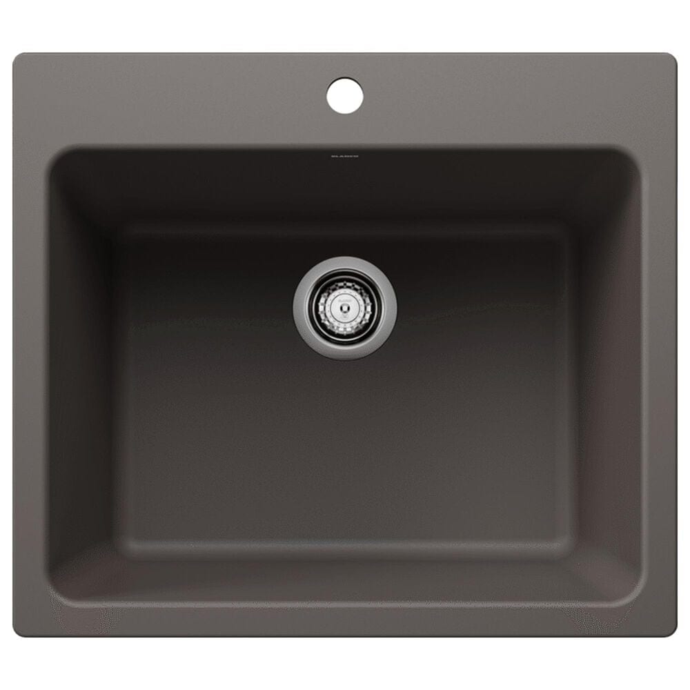 Blanco Liven 25" Dual Mount Laundry Sink in Volcano Gray, , large