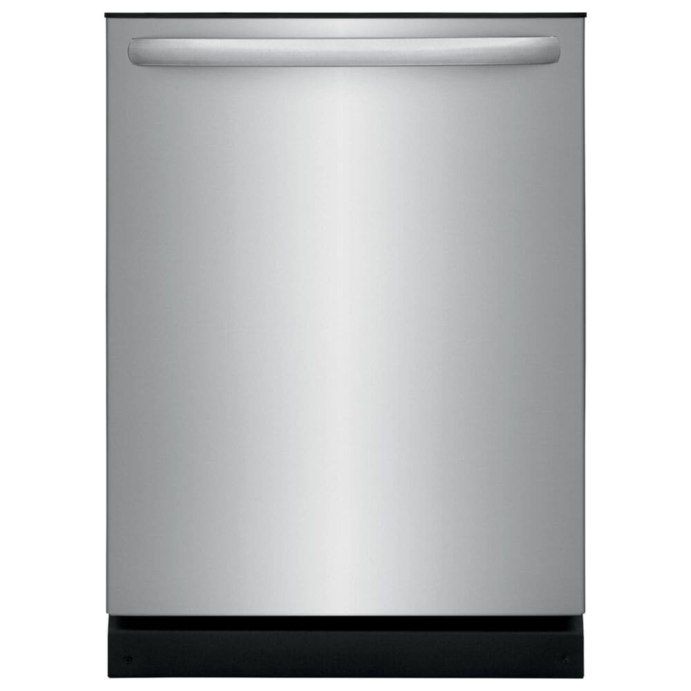 Frigidaire 4 Piece Kitchen Package with 25.6 Cu. Ft. Standard Depth Side-by-Side Refrigerator, 5.3 Cu. Ft. Electric Range with Steam Clean, 1.8 Cu. Ft. OTR Microwave, and 24&quot; Built-In Dishwasher with DishSense and MaxDry in Stainless Steel, , large