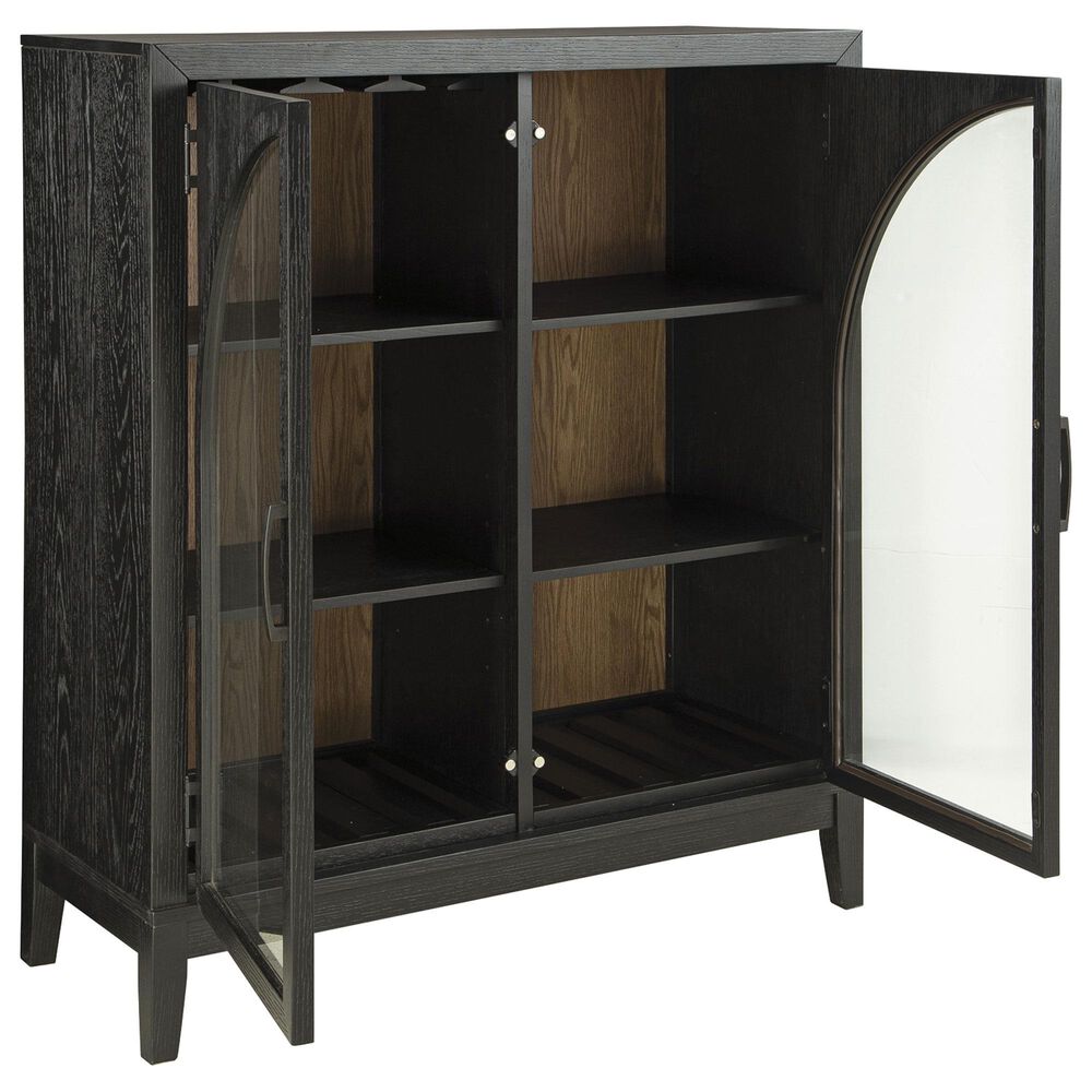 Ashley Armenleigh Bar Cabinet in Black and Natural Brown, , large