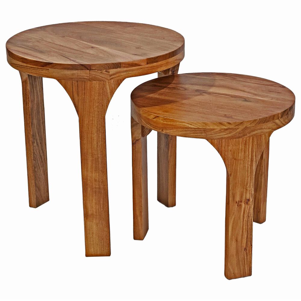 Bassett Mirror Company Paige 2-Piece Bunching End Table in Natural, , large