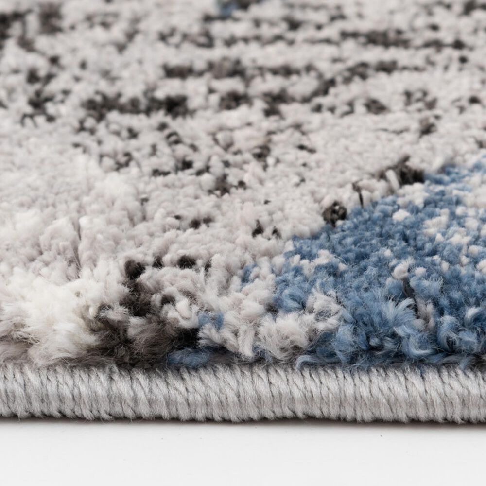 Central Oriental Structures Torrent Neola Deep Navy, Royal Blue, Slate Gray, Dusty Gray and Ivory 7&#39;6&quot; x 9&#39;6&quot; Area Rug, , large