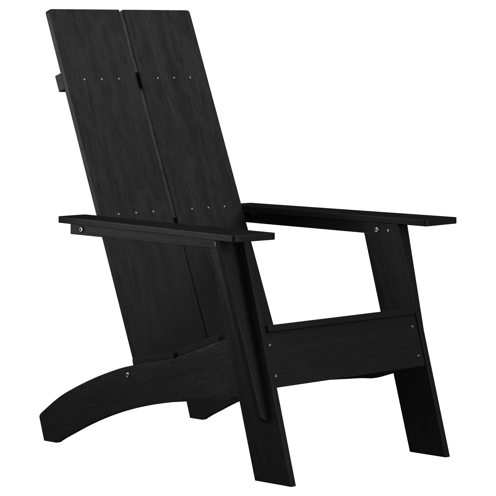 Flash Furniture Sawyer Adirondack Chair in Black NFM