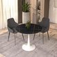 Leisuremod Leisuremod Bristol 31 round dining table White base with Black Sintered stone Top, , large