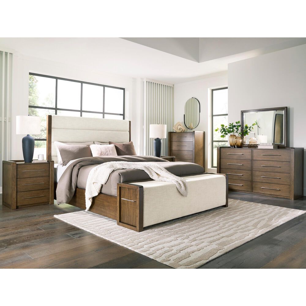 Ashley Marxmore California King Upholstered Storage Panel Bed in Brown, , large