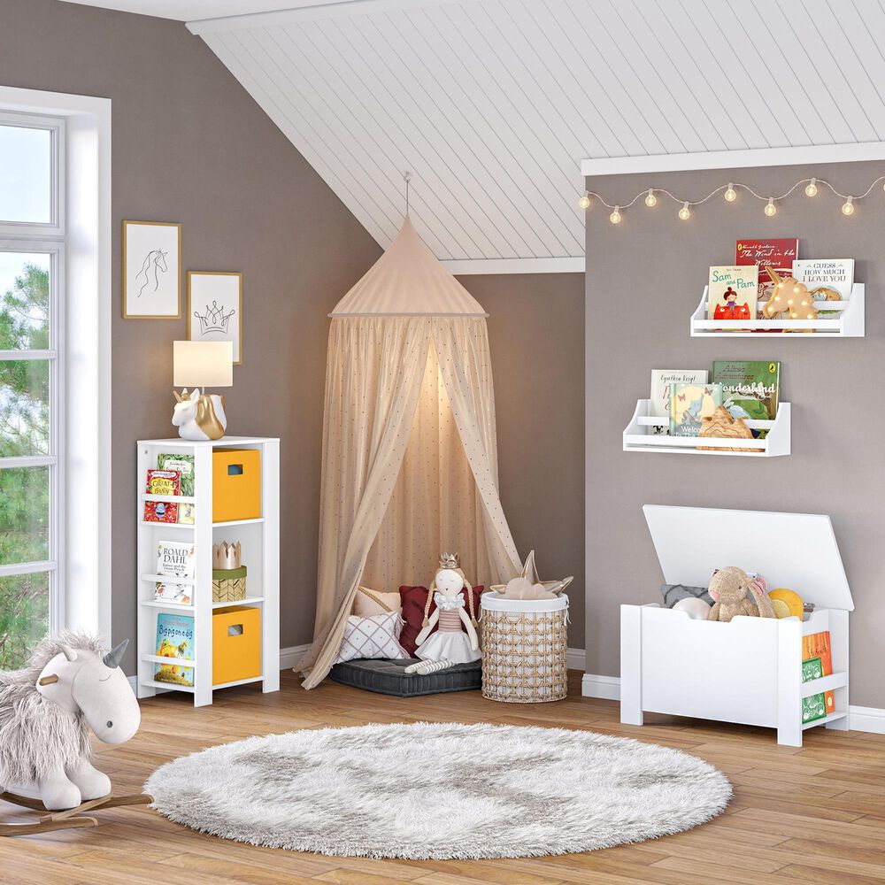 RiverRidge Home Book Nook Wall Bookshelf in White &#40;Set of 2&#41;, , large