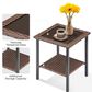 Sunwell Garden 18" Patio Square Side Table with Glass Top in Brown, , large