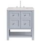 James Martin Vanities Breckenridge 30" Single Bathroom Vanity in Serenity Blue with 3 cm Eternal Jasmine Pearl Quartz Top and Rectangular Sink, , large