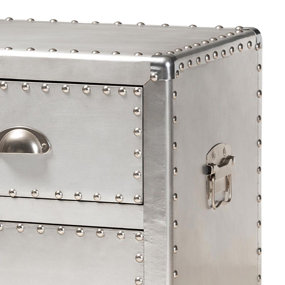Baxton Studio Serge 1-Door Accent Storage Cabinet in Silver, , large