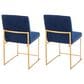 Lumisource Fuji Side Chair with Blue Cushion in Gold (Set of 2), , large