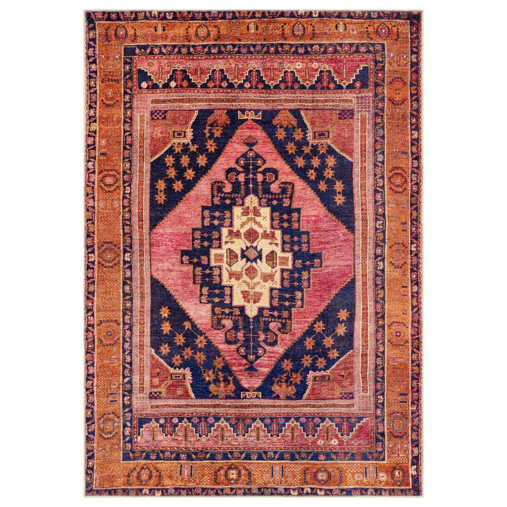 Surya Amelie AML-2347 8"10" x 12" Blue, Pink, Orange and Wheat Area Rug, , large