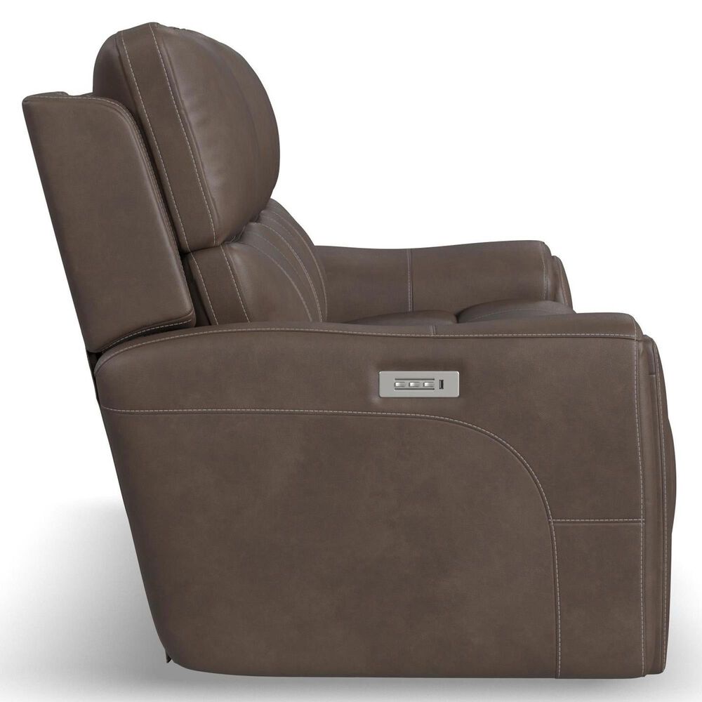 Flexsteel Carter Power Reclining Sofa and Loveseat Set in Cappuccino Brown, , large