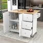 HOMLUX 53" Rolling Mobile Kitchen Island with Solid Wood Top and Locking Wheels in White, , large