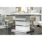 Furniture of America Carrasco Dining Table in White and Chrome, , large